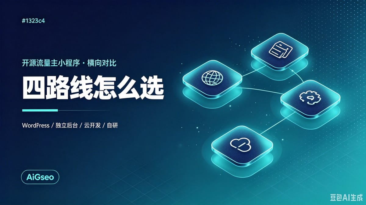 开源流量主小程序怎么选？4 条技术路线与代表方案横向对比（2026）