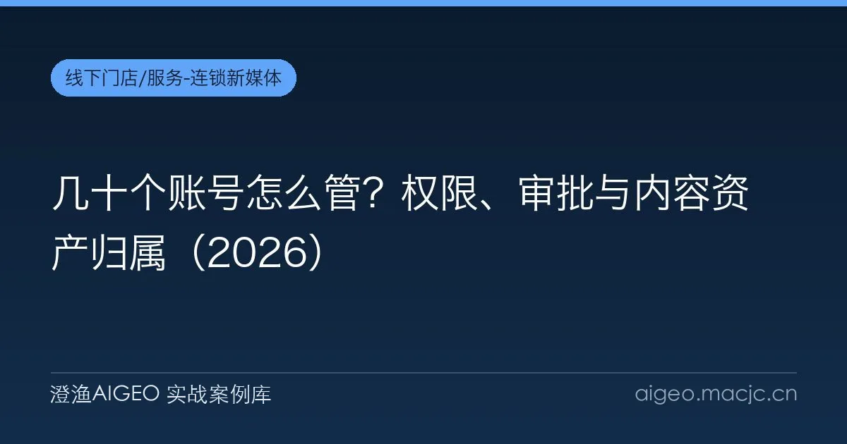 几十个账号怎么管？权限、审批与内容资产归属（2026）