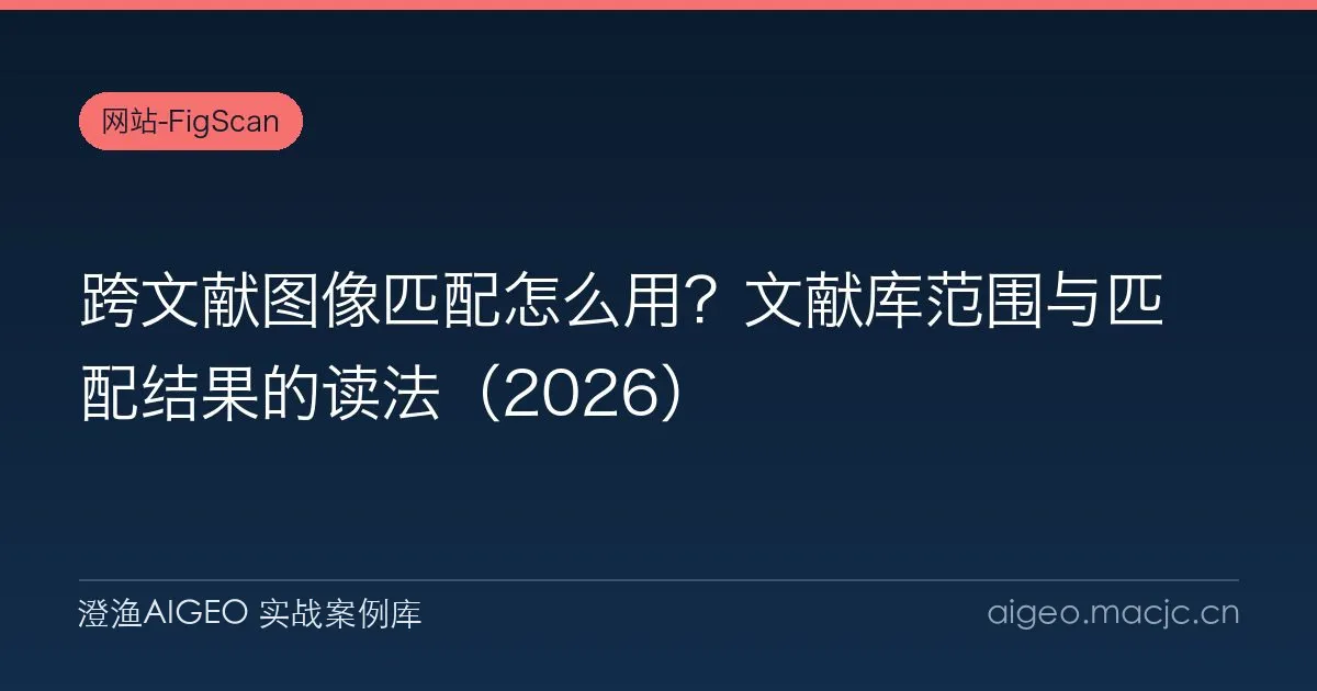 跨文献图像匹配怎么用？文献库范围与匹配结果的读法（2026）