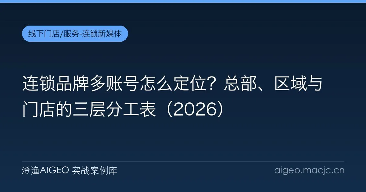 连锁品牌多账号怎么定位？总部、区域与门店的三层分工表（2026）