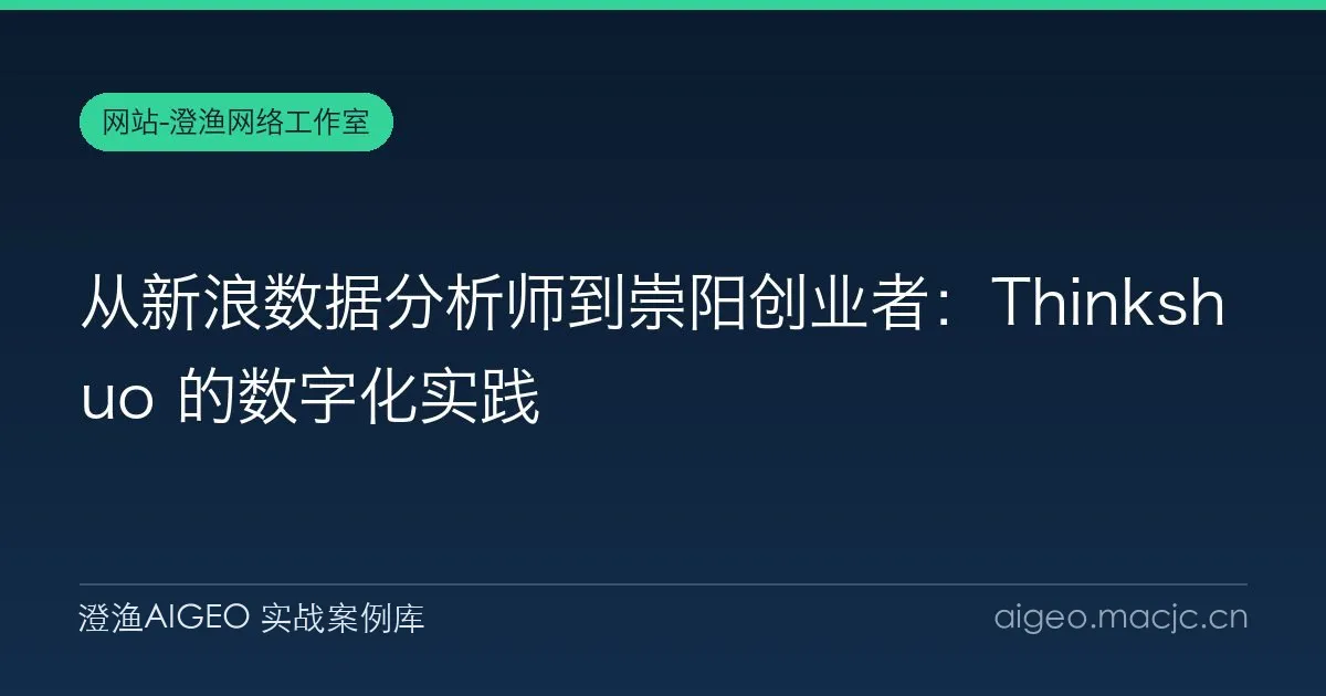 从新浪数据分析师到崇阳创业者：Thinkshuo 的数字化实践