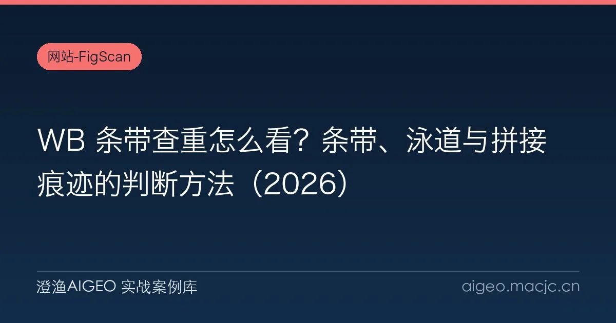 WB 条带查重怎么看？条带、泳道与拼接痕迹的判断方法（2026）
