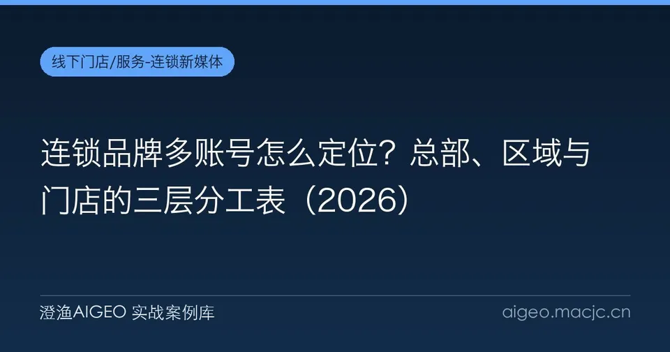 连锁品牌多账号怎么定位？总部、区域与门店的三层分工表