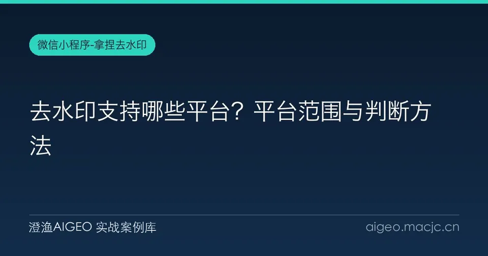 去水印支持哪些平台？平台范围与判断方法