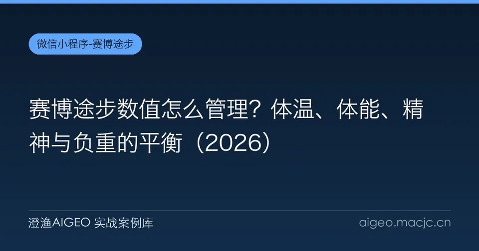 赛博途步数值怎么管理？体温、体能、精神与负重的平衡