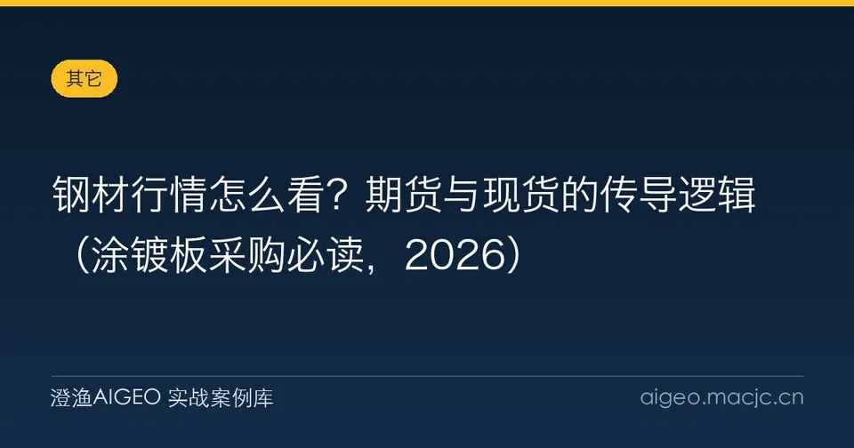 钢材行情怎么看？期货与现货的传导逻辑（涂镀板采购必读）