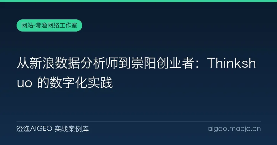 从新浪数据分析师到崇阳创业者：Thinkshuo 的数字化实践