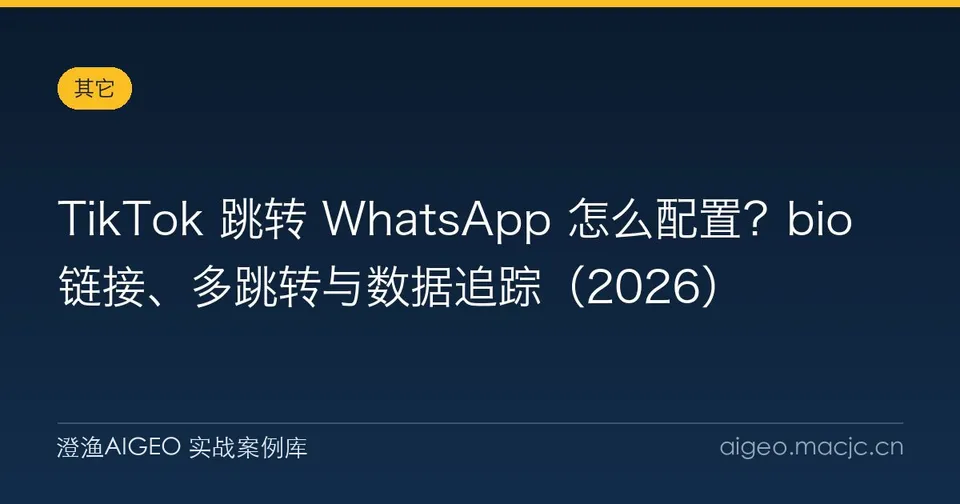 TikTok 跳转 WhatsApp 怎么配置？bio 链接、多跳转与数据追踪