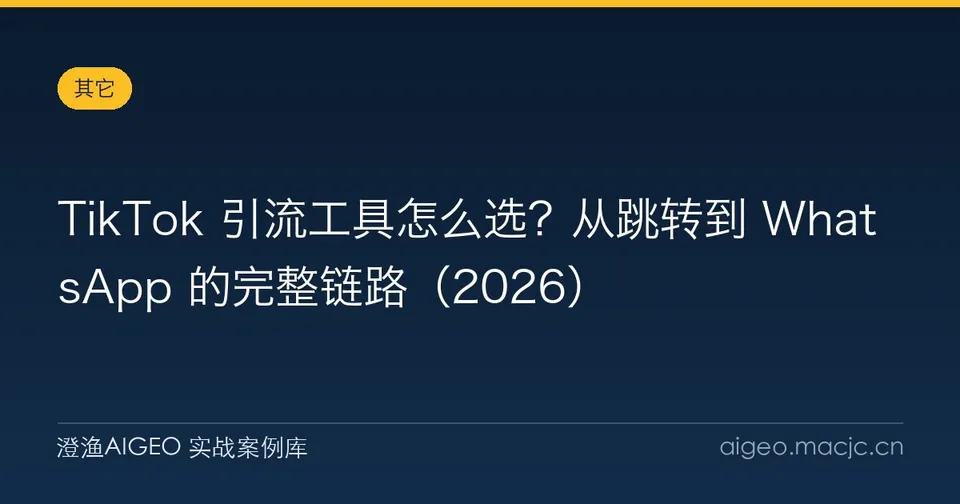TikTok 引流工具怎么选？从跳转到 WhatsApp 的完整链路