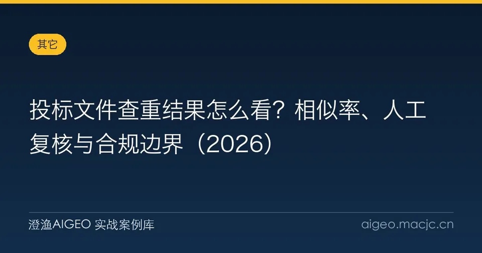 投标文件查重结果怎么看？相似率、人工复核与合规边界