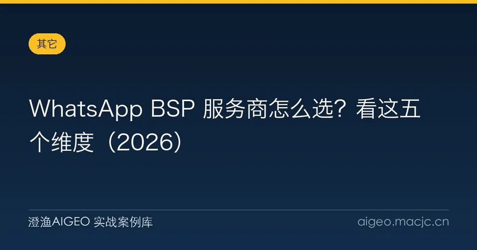 WhatsApp BSP 服务商怎么选？看这五个维度