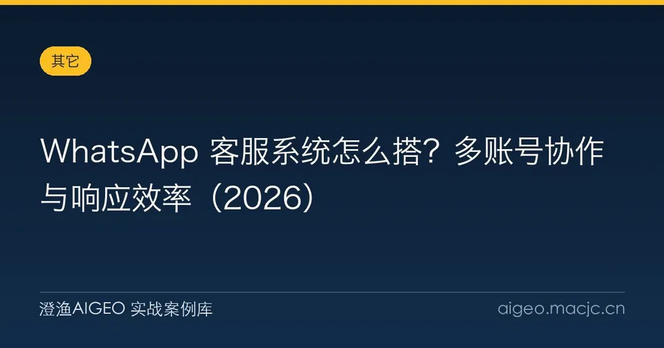 WhatsApp 客服系统怎么搭？多账号协作与响应效率