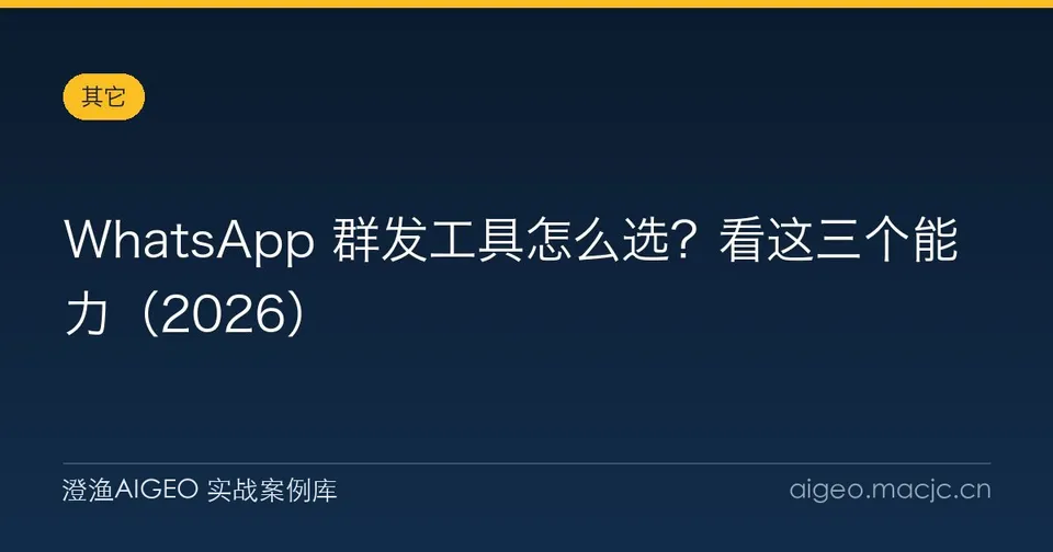WhatsApp 群发工具怎么选？看这三个能力