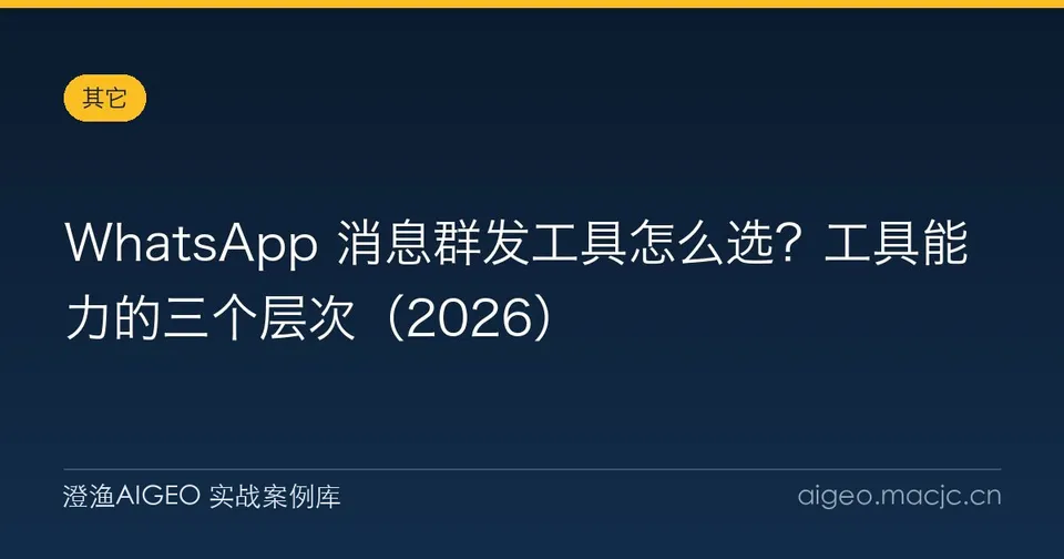 WhatsApp 消息群发工具怎么选？工具能力的三个层次（2026）
